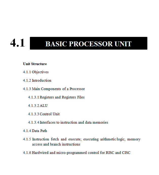 Basic Processor Unit