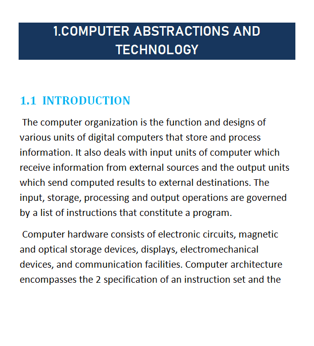 Computer Abstractions and Technology