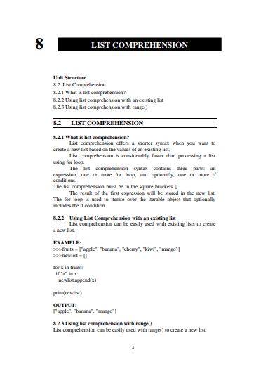 List Comprehensions