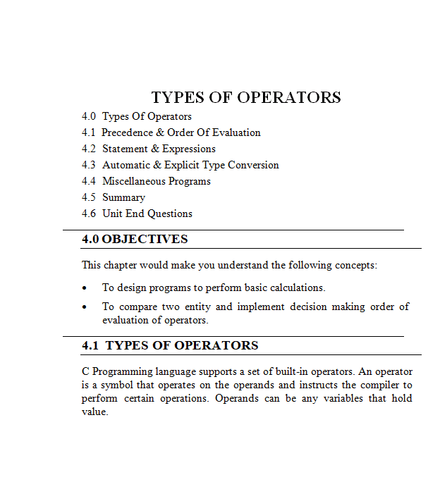 Types Of Operators