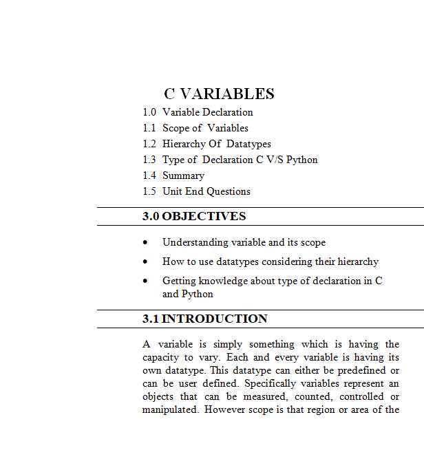 C Variables