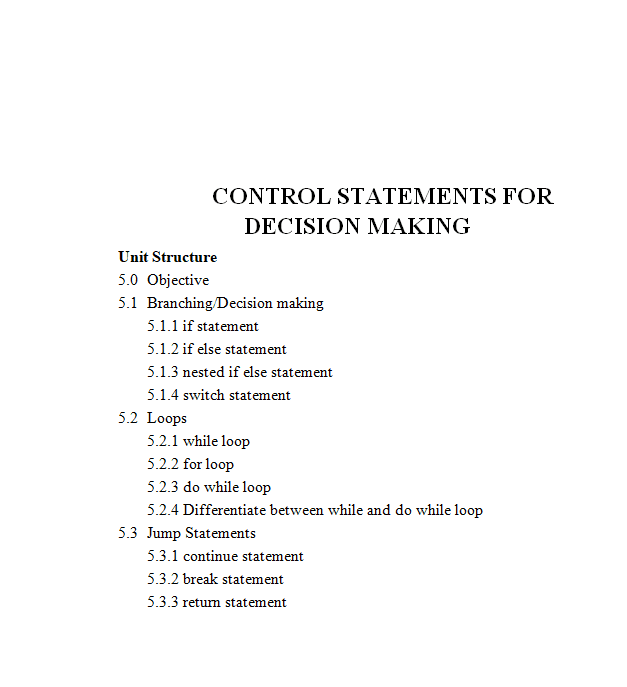 Control Statements For Decision Making