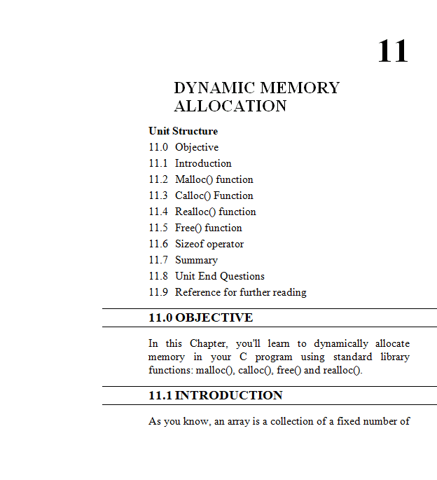 Dynamic Memory Allocation