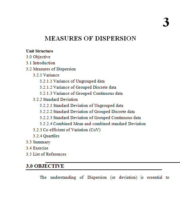 Measures of Dispersion Notes