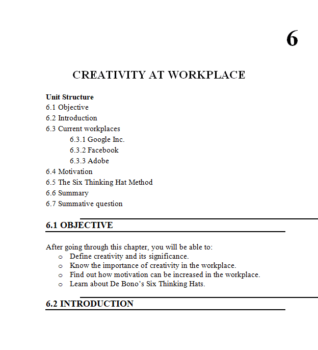 Creativity at Workplace