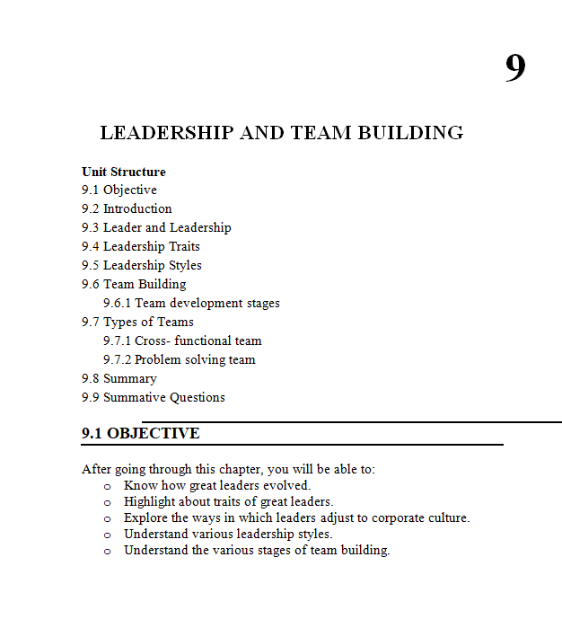 Leadership and Team Building